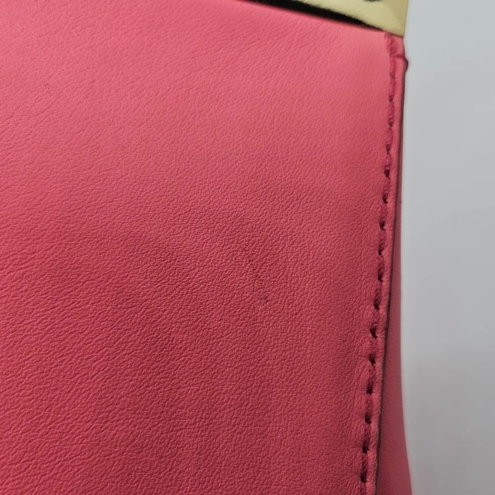 J. Crew Factory pink and gold clutch